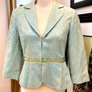 Vintage tapestry damask paisley print blazer jacket